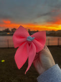 Pink Whale Sailor Bow
