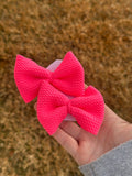 Piggy Bows- Neon Pink