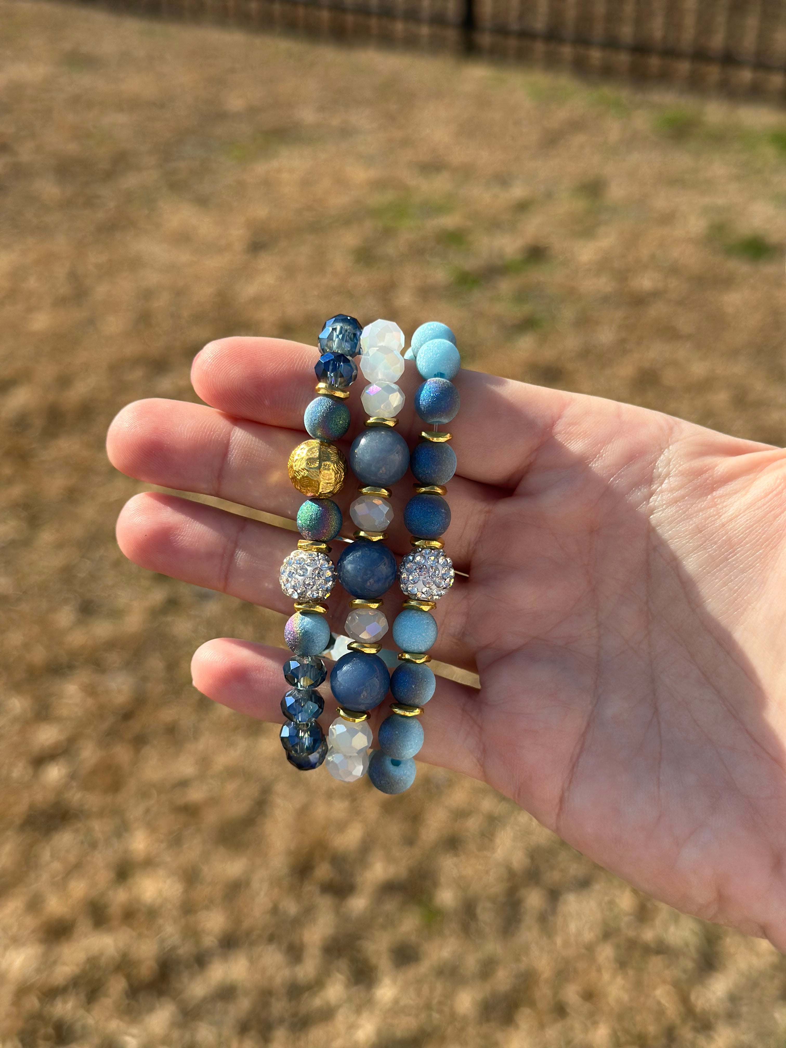 Blue and Gold Bracelet Set