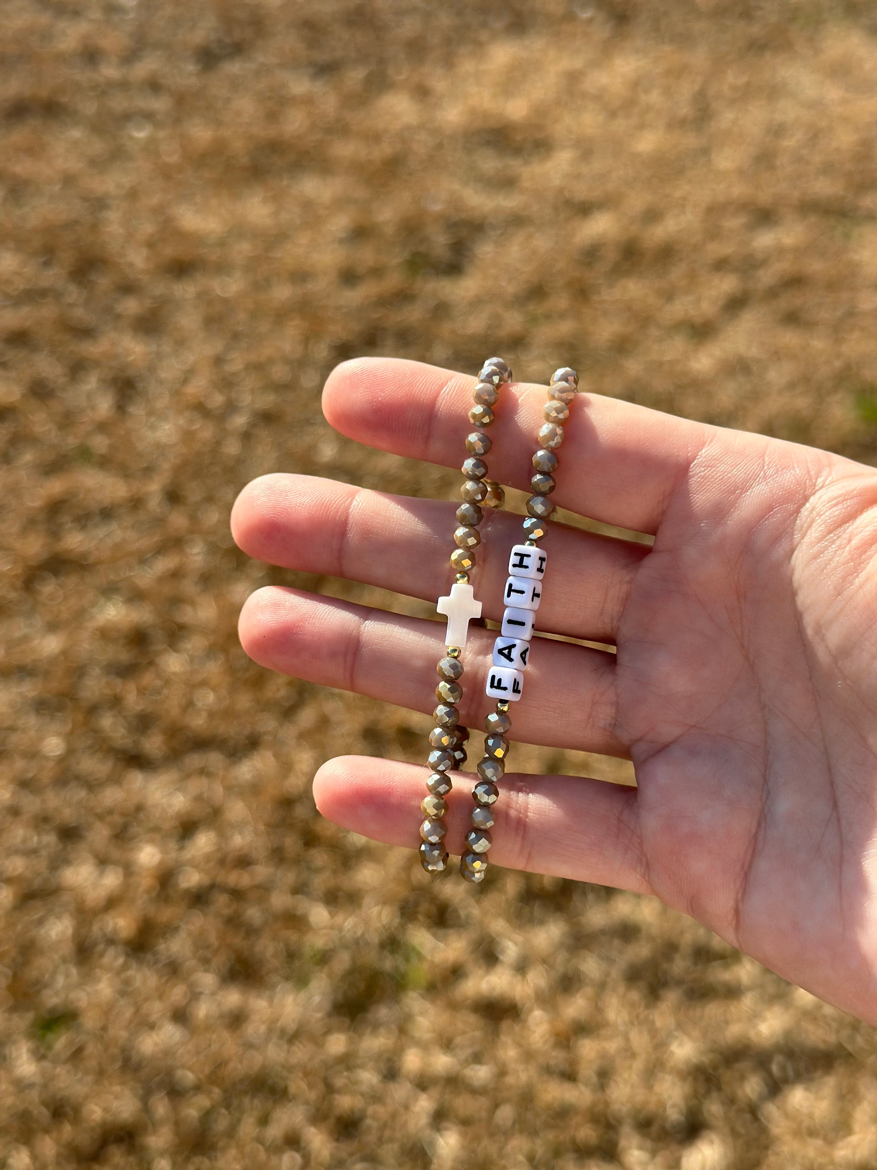 Gold Faith Bracelet Set