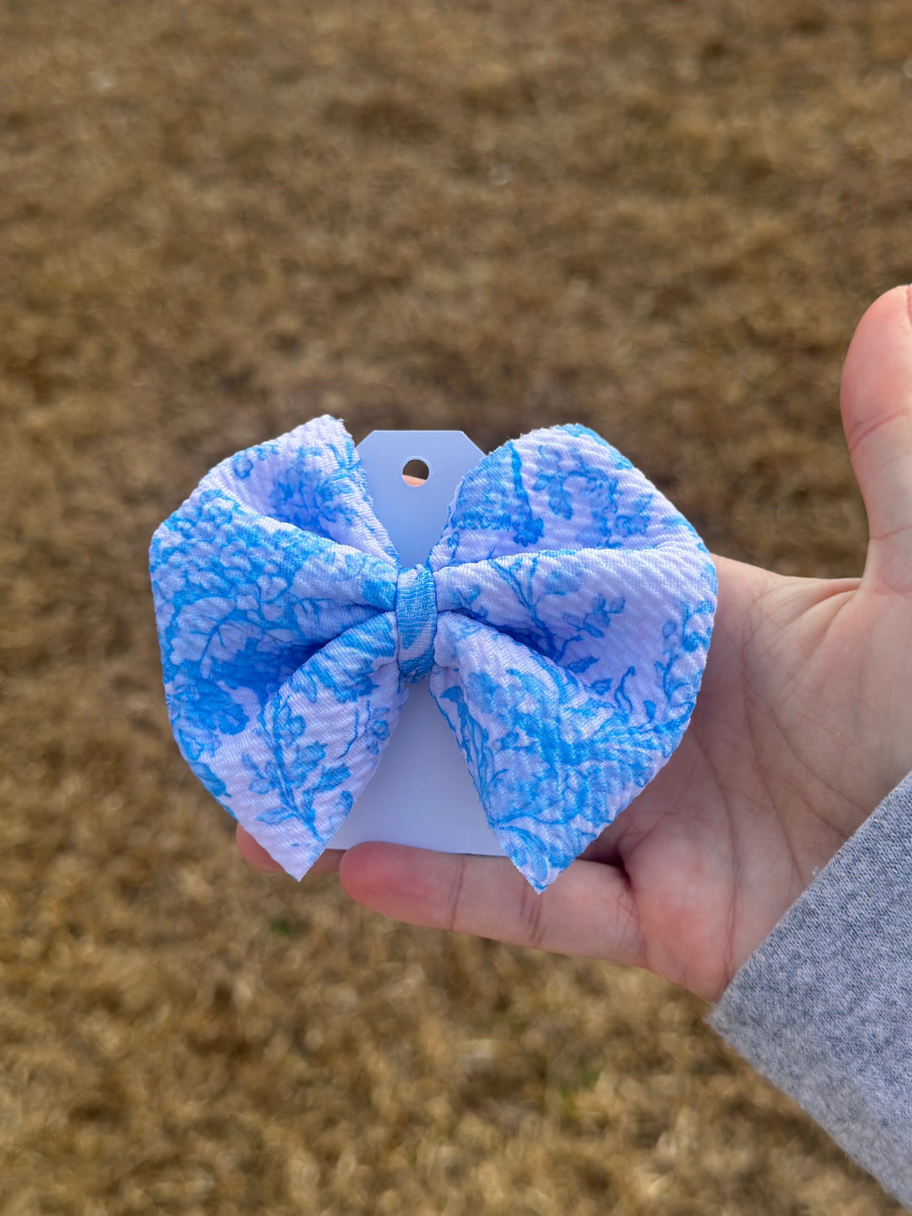 4" Bow- Vintage Blue