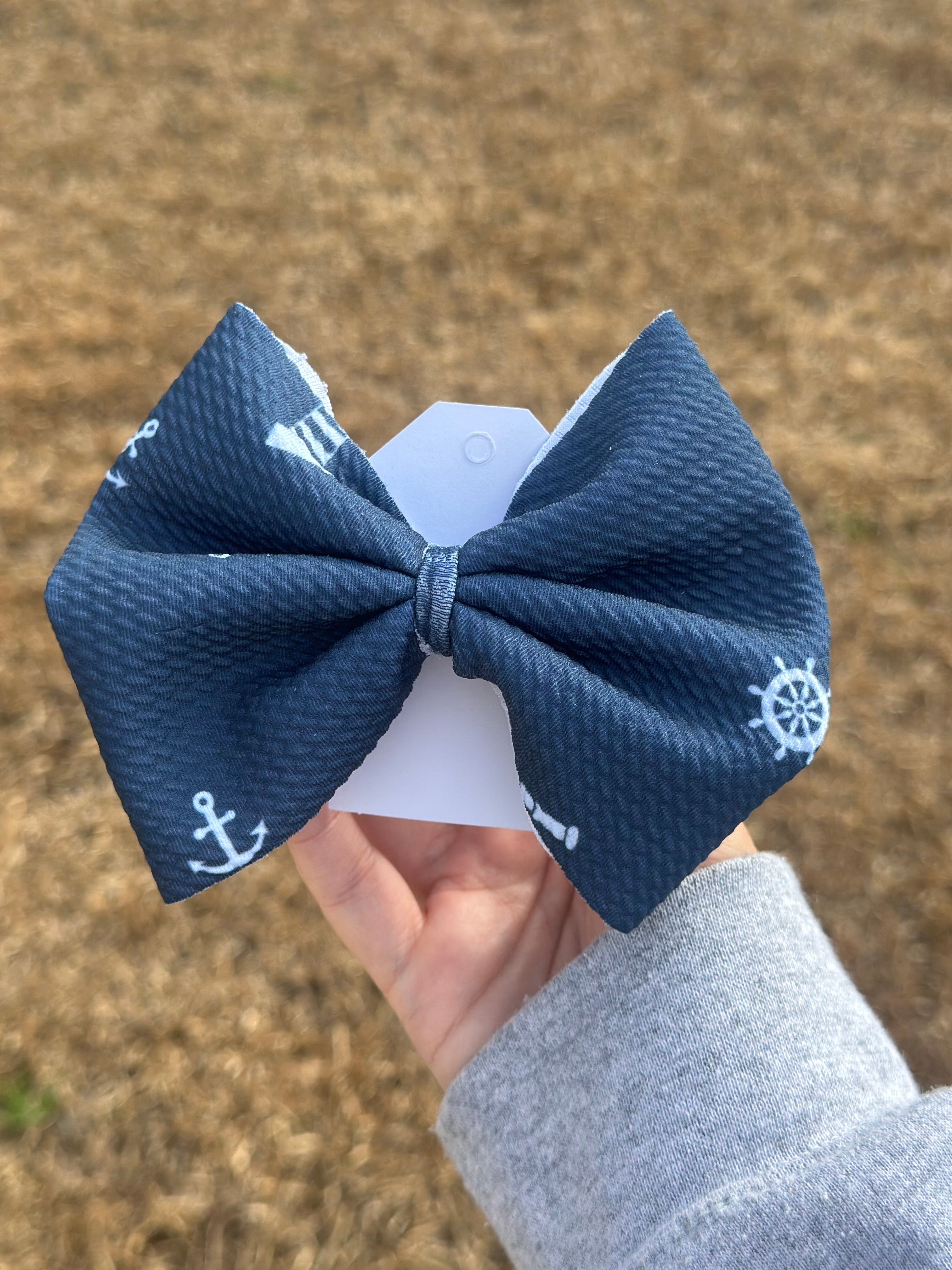 5" Bow- Nautical Navy